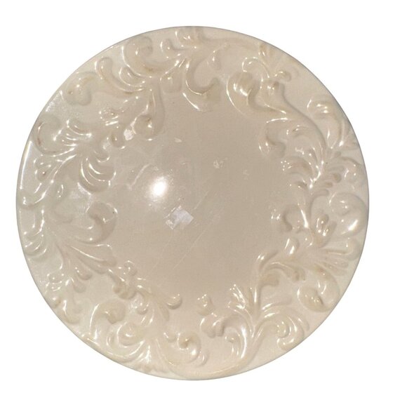 Gracious Goods Embossed Ivory Ceramic Plate 11" Oven Microwave Dishwasher Safe - Picture 1 of 3
